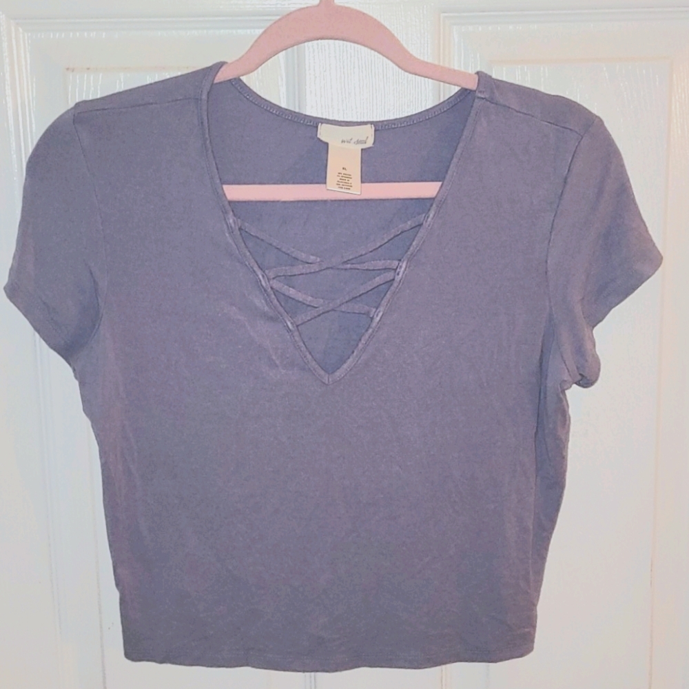 Light purple criss cross Crop